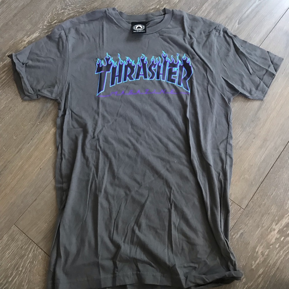 🚫SOLD🚫 NWOT THRASHER WITH BLUE FLAMES TEE